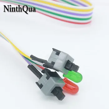 

1pcs 50cm Desktop Computer PC Case Power Cable SW Re-starting Switch Reset HDD LED + 2 on/off Switch Connector Adapter