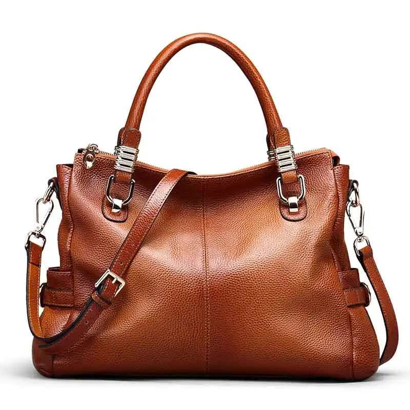 

Luxury Brand Genuine Leather Women Handbags Totes Vintage Crossbody Messenger Bags Cow Leather Sprayed Color Women Shoulder Bag