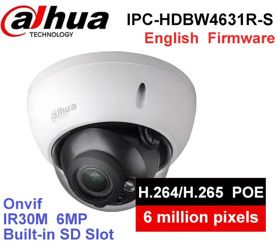 

Dahua IPC-HDBW4631R-S 6MP IP Camera IK10 IP67 built-in POE SD slot cctv camera HDBW4631R-S