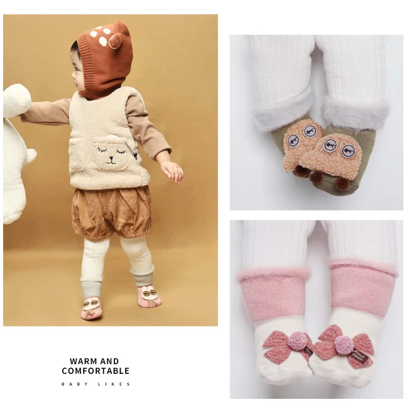 Baby Terry Socks Warm Winter Thick Newborn Cotton Boys Girls Cute Toddler Socks Infant Animal Funny Sock