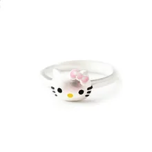 Мода Hello kitty кошка посеребренное кольцо для женщин медные милые Регулируемые кольца с животными женские ювелирные изделия подарок подруге