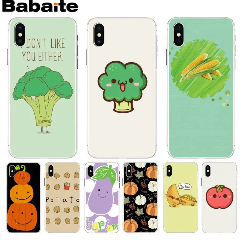 

Babaite Vegetables Broccoli Pumpkin tomato eggplant Soft silicone Phone Case for Apple iPhone 8 7 6 6S Plus X XS max 5 5S SE XR