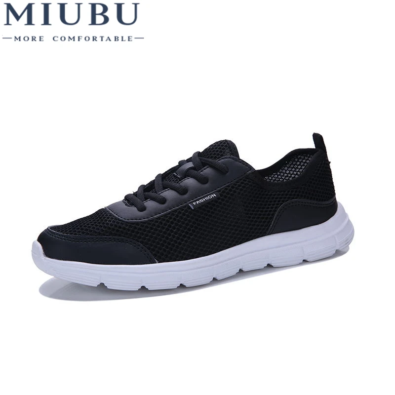 

MIUBU Fashion Women Summer Breathable Lace up Casual Shoes Big Size 35-48 Light Comfort Light Weight Air Mesh Lovers Flats