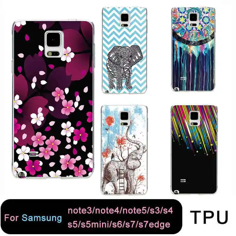 Qmswei ТПУ мягкий чехол для телефона samsung S8 s6 s7 edge s4 s5 s3 C5 C9 note3 note4 note5 ясно Радужный со