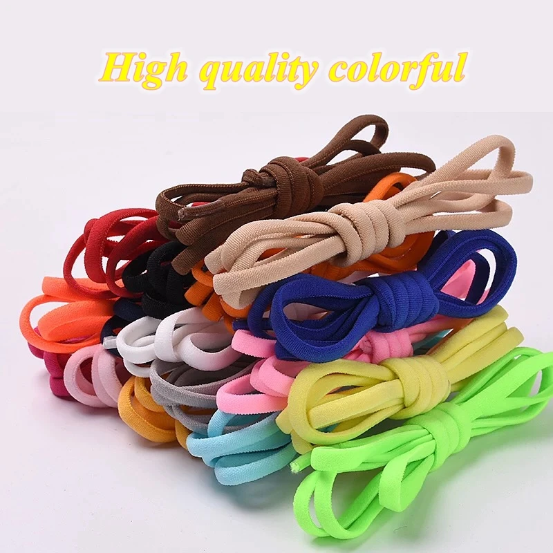 1 Pair New Elastic Shoelaces Round Locking Kids Adult No Tie shoe laces High Quality Quick Leisure Sneakers Lazy Shoe lace