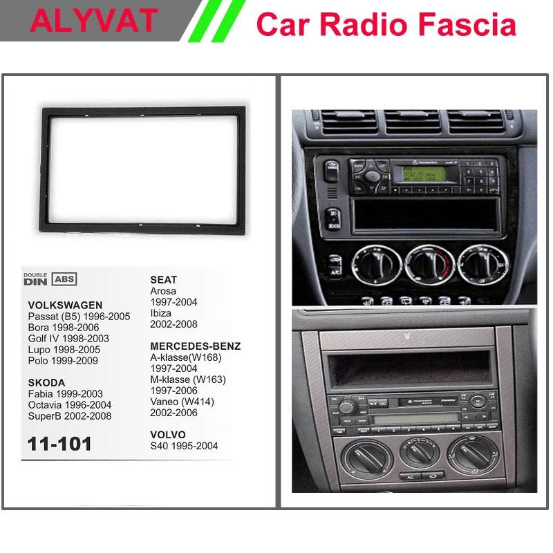 

Car CD DVD Radio mounting stereo install trim installation 2-Din dash kit for SKODA/VOLKSWAGEN/ MERCEDES-BENZ/VOLVO/SEAT
