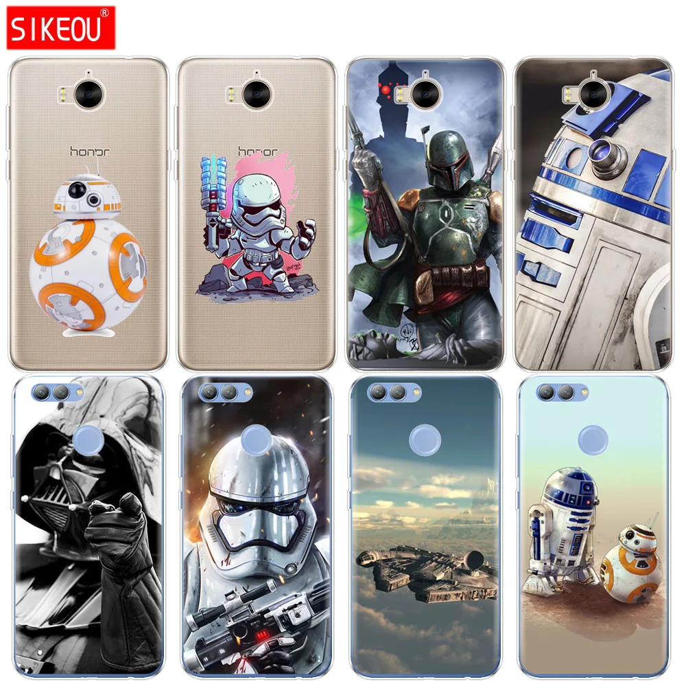 

Silicone phone Cover Case for huawei Y3 Y6 Y5 2 II 2017 nova 2s 2 LITE plus Star Wars BB-8