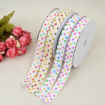 

Ribbon Colored Polka Dot Ribbed Ribbon Pastry Gift Box Packaging Ribbon Headdress Bow Garment Accessories Material Decoration