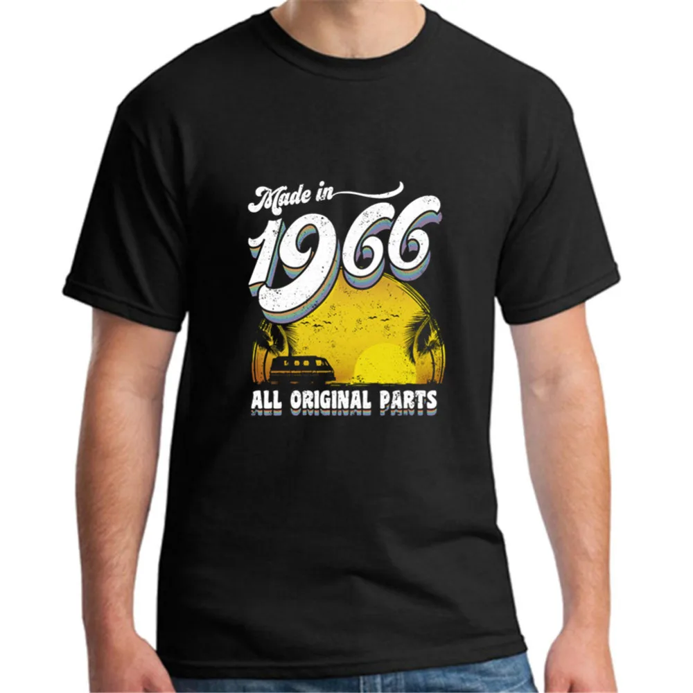 

2018 Fashion Made in 1966 All Original Parts 52 Birthday Gift Print T Shirts Men'S 100% Cotton Short Sleeve Tees