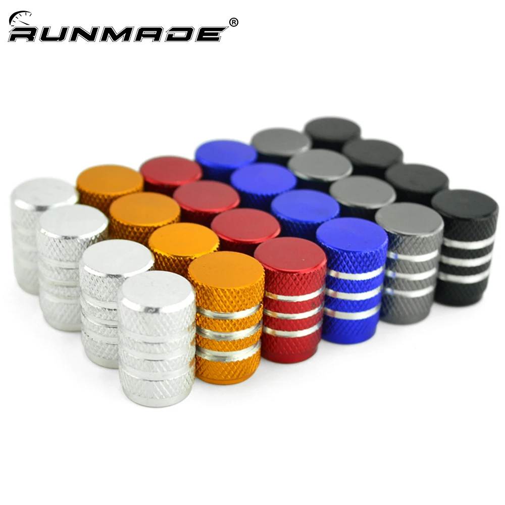 runmade4xAluminumTyreWheelStemAirValveCapsCarTireValve