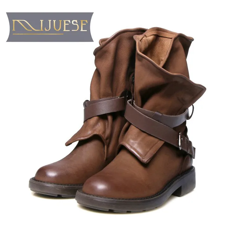 MLJUESE 2019 women ankle boots Sheepskin buckle strap vintage female martin boots winter short plush warm boots size 34-40
MLJUESE 2019 women ankle boots Sheepskin buckle strap vintage female martin boots winter short plush warm boots size 34-40