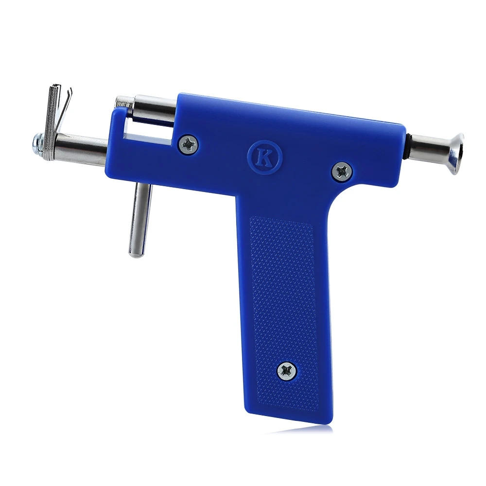 Builtin Stainless Steel Designed Mechanically Ear Nose Navel Body Piercing Gun With Studs Tool