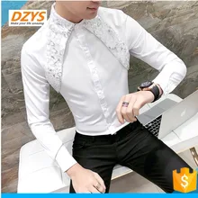 DZYS-WH весна стиль рубашка с длинным рукавом личности молодой корейской версии Тонкий человек рубашка