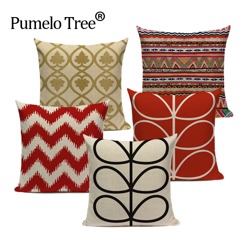 

Nordic Luxury Pillow Decoration Home Linen Cushion Leaves And Petals Printed Colorful Cushion Cover Home Furniture Pillow Case