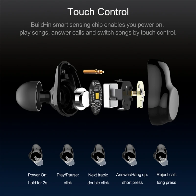 Rockspace negocios auriculares Bluetooth Wireless 3D Hifi auriculares estéreo de auriculares y banco de potencia con micrófono manos libres llamadas - 4