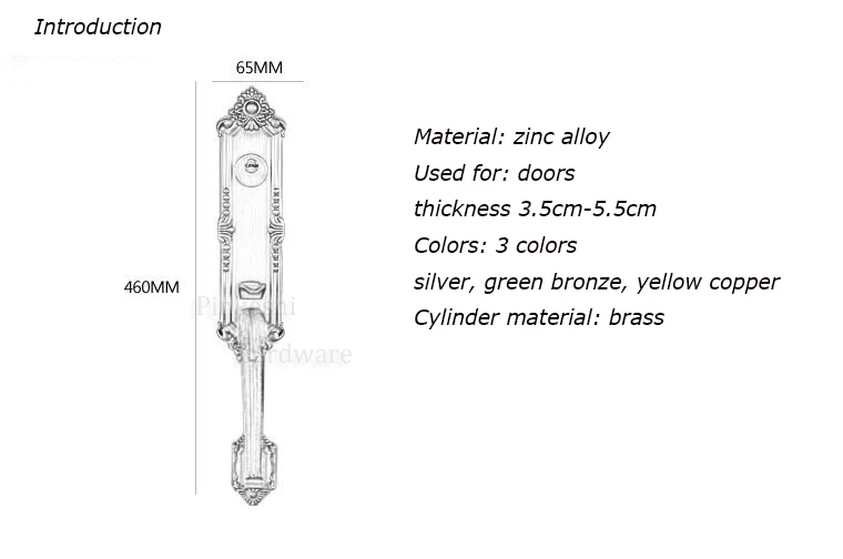 Luxury villa double door open zinc alloy door lock European antique retro door locks