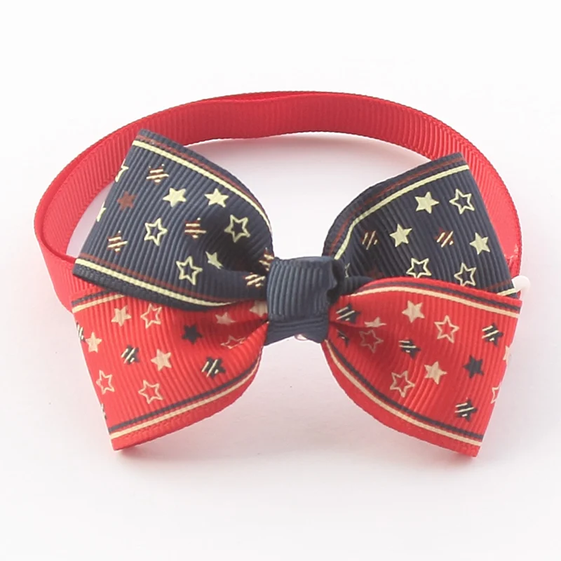 

Armi store Handmade Pentagram Pattern Ribbon Puppy Dog Tie Bow Ties For Dogs 31043 Pet Accessories Wholesale