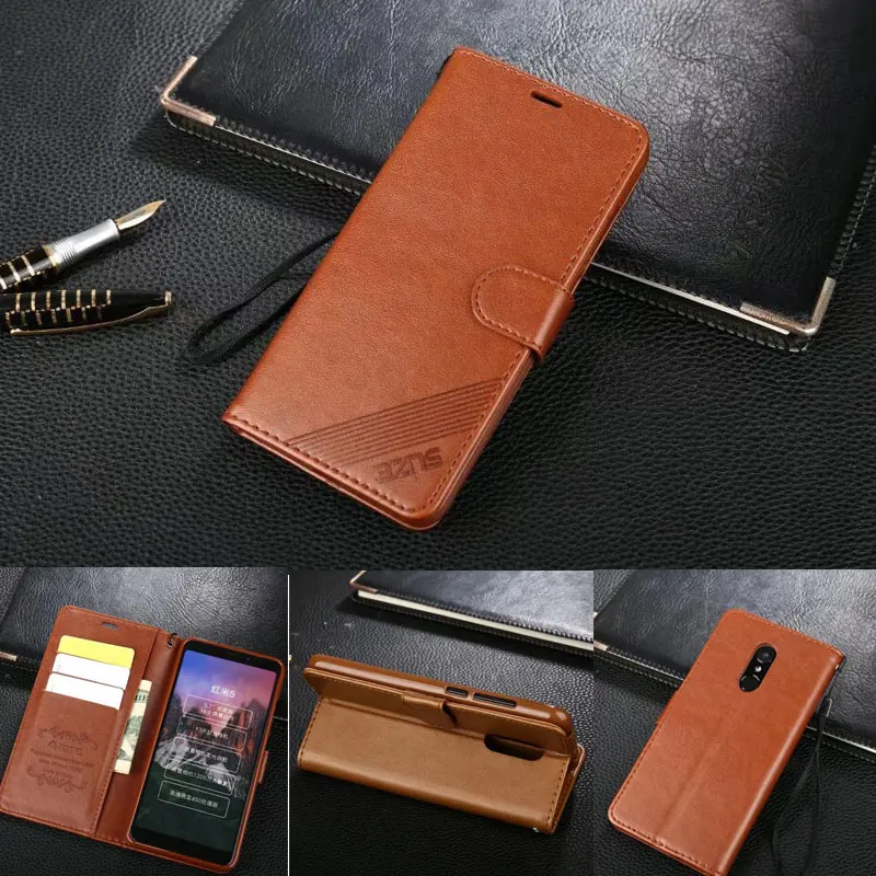 Чехол-Кошелек azns для телефона Xiaomi Redmi 5 чехол из искусственной кожи с откидной