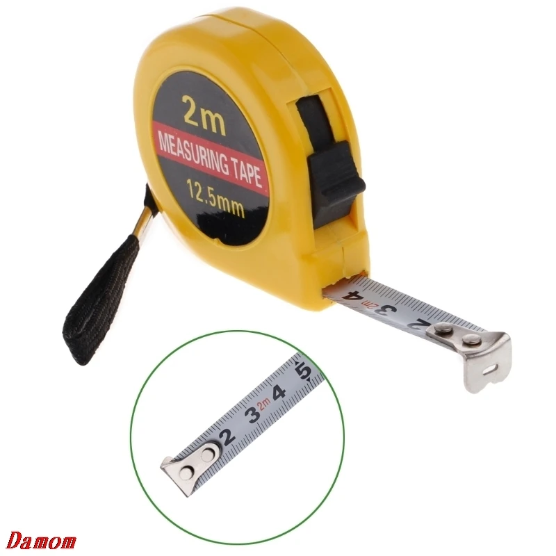 OOTDTY Многофункциональный желтый чехол 2 м мини карман лента Линейка точность измерения 1 мм