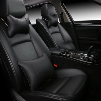 

2019 brand car Accessories new pu leather car headrest pillow universal comfortable neck pillows fit for most cars