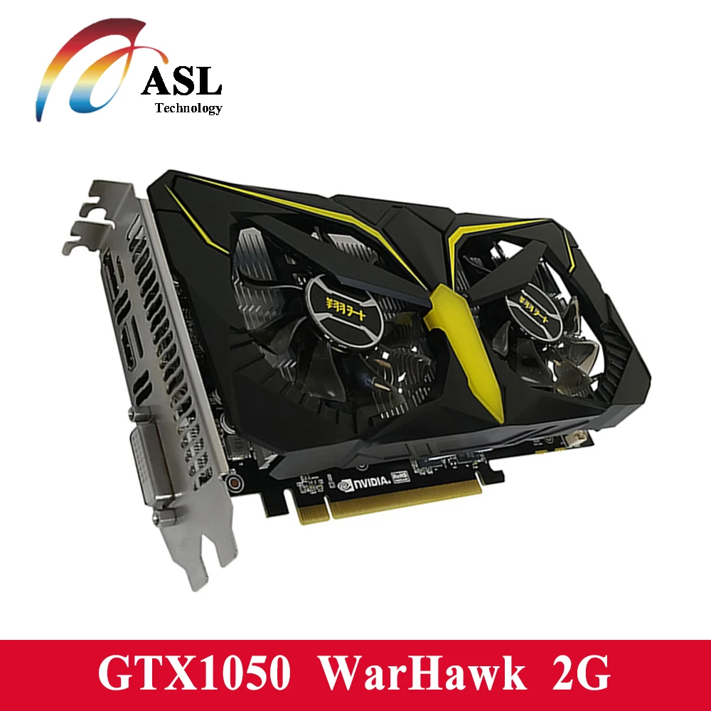 ASL GTX1050 WarHawk 2G D5 видеокарта GDDR5 7008 МГц 1354 1455 7680x4320 @ 60 Гц 128 бит DVI/HDMI с видеокартой для