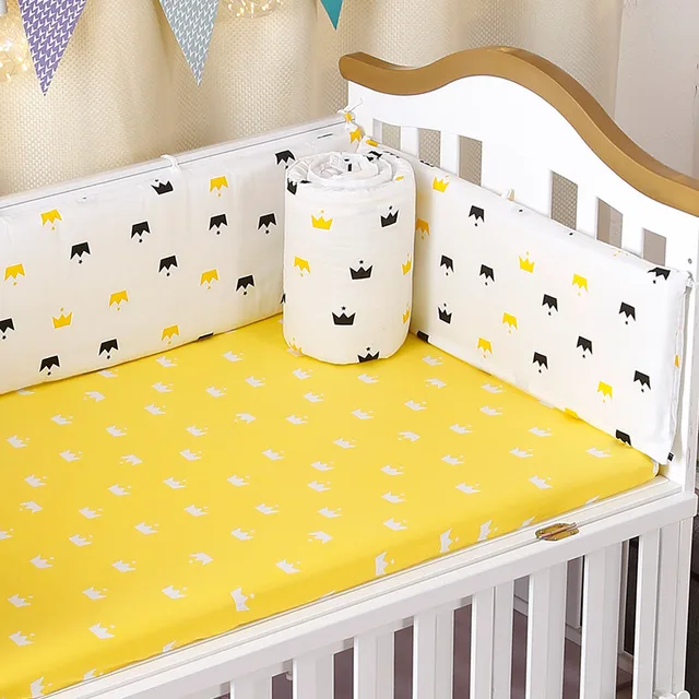 Baby Bedding Set (4pcs bumper+1pc Flat Sheet ) Baby Cot Bumper Cotton