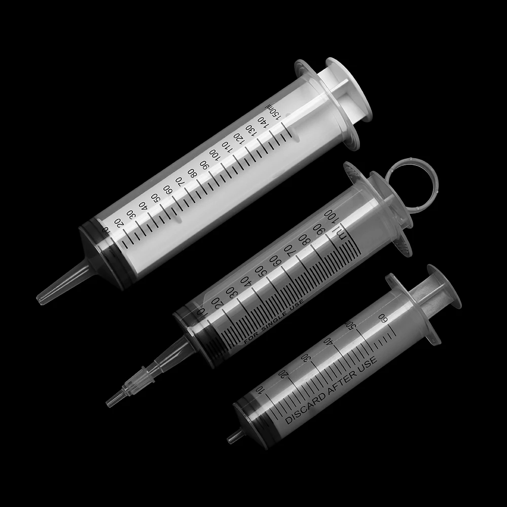 

60ml /100ml / 150ml Plastic Nutrient Sterile Health Measuring Syringe Tools Reusable Big Large Hydroponics Cat Feeding