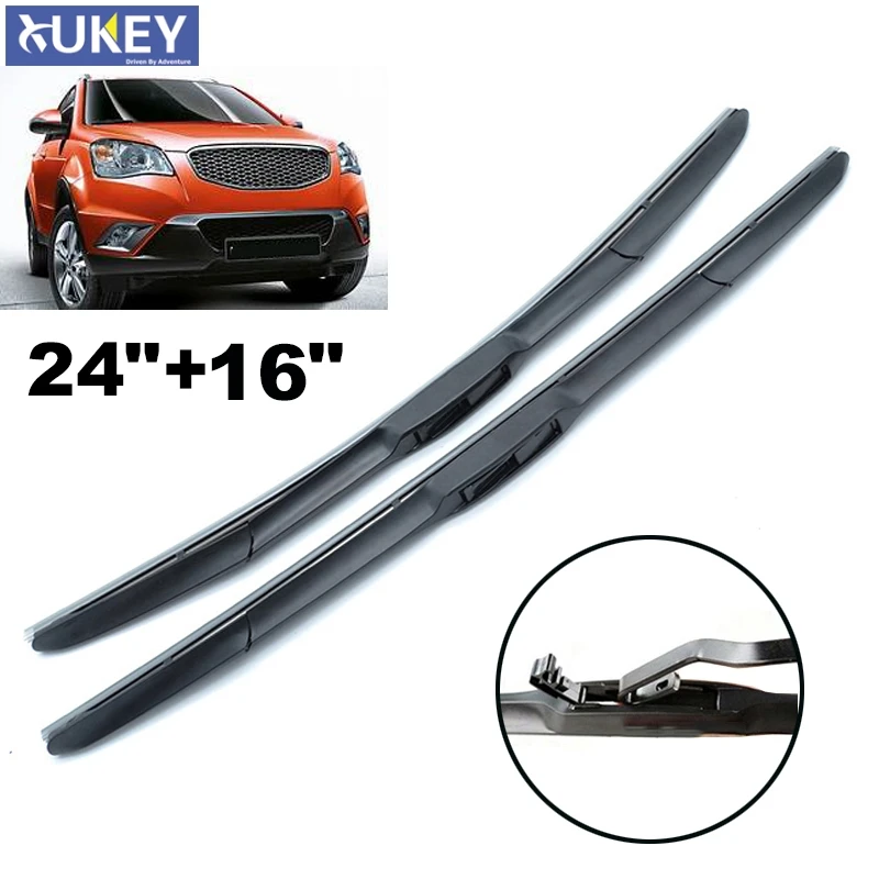 

Xukey 2PCS/Set Front Window Windshield Wiper Blades For SsangYong Korando C New Actyon 2017 2016 2015 2014 2013 2012 2011 2010
