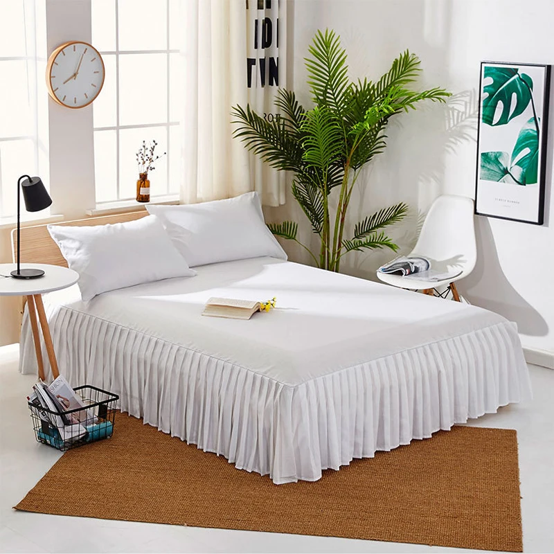 

Bed Skirt 4 Colors Brushed Cloth Bed Covers without Bed Surface King Queen Size Elastic Band decoration Bed Skirts Bedspread