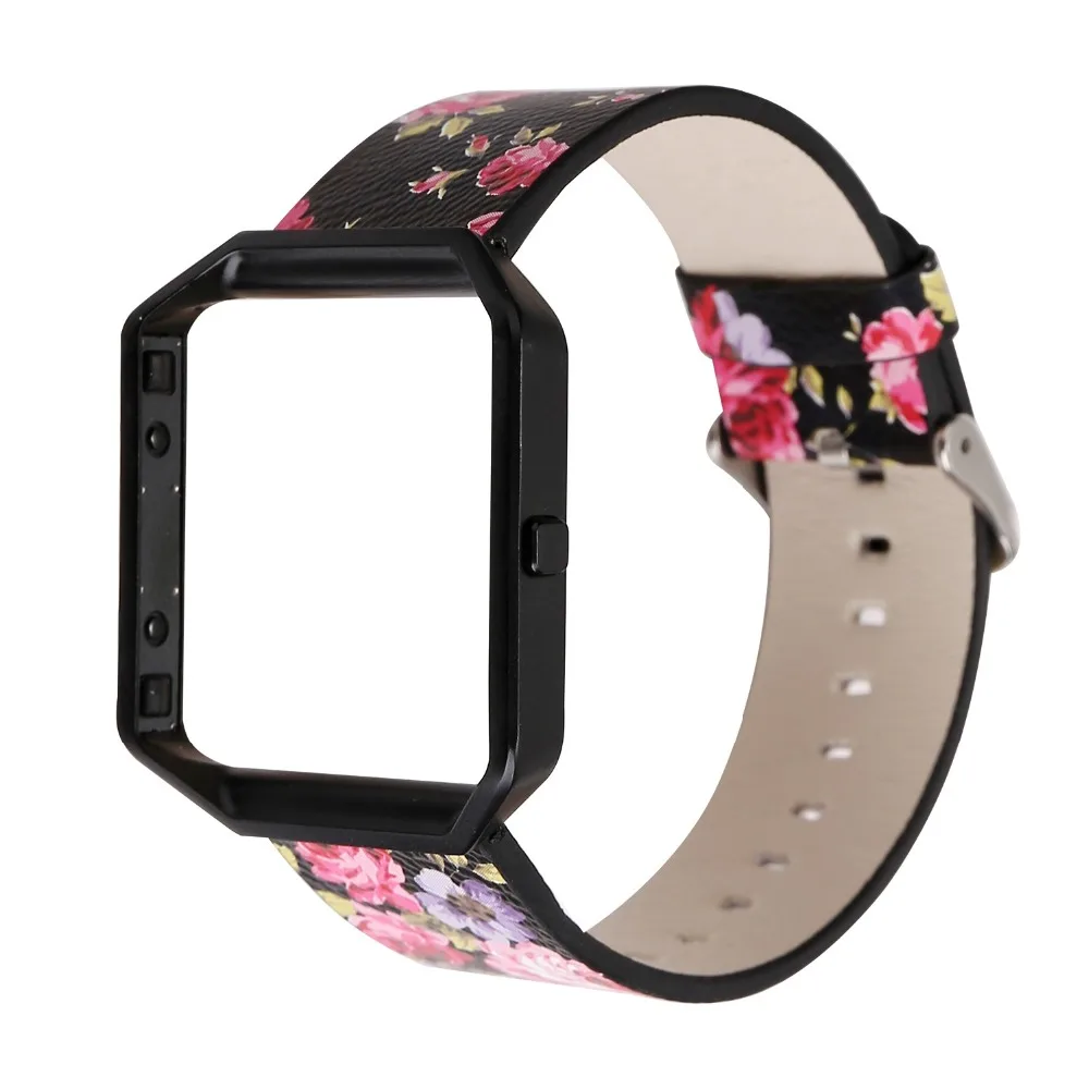 Браслет для Fitbit Blaze Band с рамкой полосы кожаный протектор чехол из нержавеющей стали ремни для Fitbit Blaze ремень с рамкой