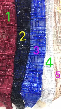 

BZL-91002 Melody Organza French Laces Fabric Sequins Flower embroidery High Quality Tulle net Lace Soft tissue For Women