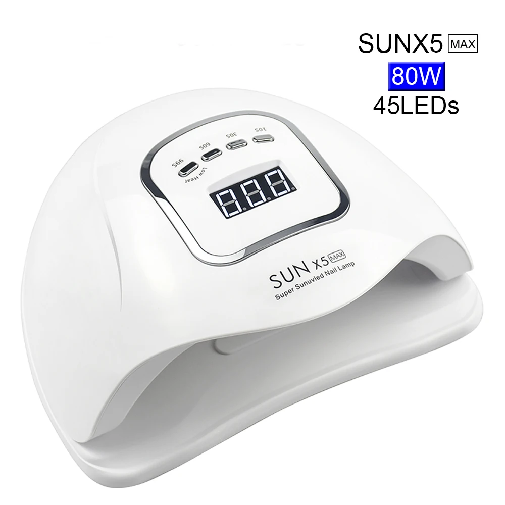 

Nail Dryer SUNX 5 Max 80/54/36W 45/36LEDs Dual UV LED Nail Lamp SUN Light For Curing UV Gel Nail Polish With Sensor LCD Display