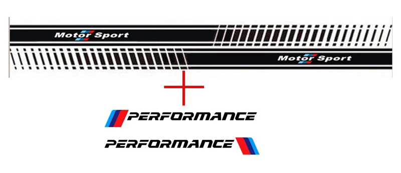 4 шт м Мощность M производительности автомобильный боковой корпус Стикеры для BMW E30 E36 E39 E46 E60 E34 E70 E83 E87 E90 F10 F20 F30 X серии - Название цвета: Черный