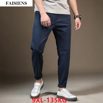 

FAISIENS Men Casual Pencil Pants 44 46 48 Elasticity Large Plus Size Big 7XL 8XL 9XL Summer New Loose Khaki Harem Pants Trousers