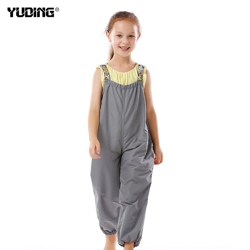 Yuding/детские штаны-дождевики унисекс; Детские дождевики с разрезом для улицы; непромокаемый комбинезон из полиэстера для мальчиков и девочек