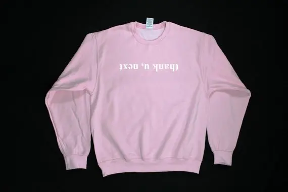 

Sugarbaby Thank you next Unisex Sweatshirt Long Sleeve Fashion Jumper Pink Tumblr Thank you Sweatshirt High quality Casual Tops