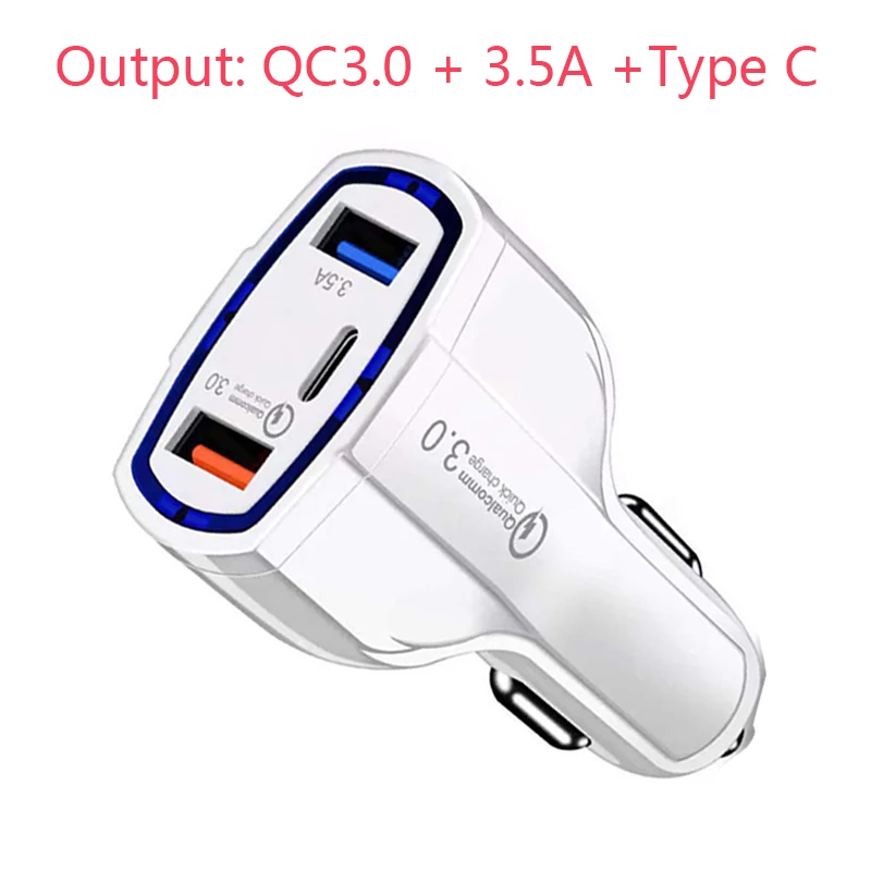 USB Car Charger Quick Charge 3.0 for iPhone X Samsung S10 Xiaomi Mi 9 Mobile Phone Fast Charging Car Charger QC 3.0 Car-Charger - Тип штекера: H