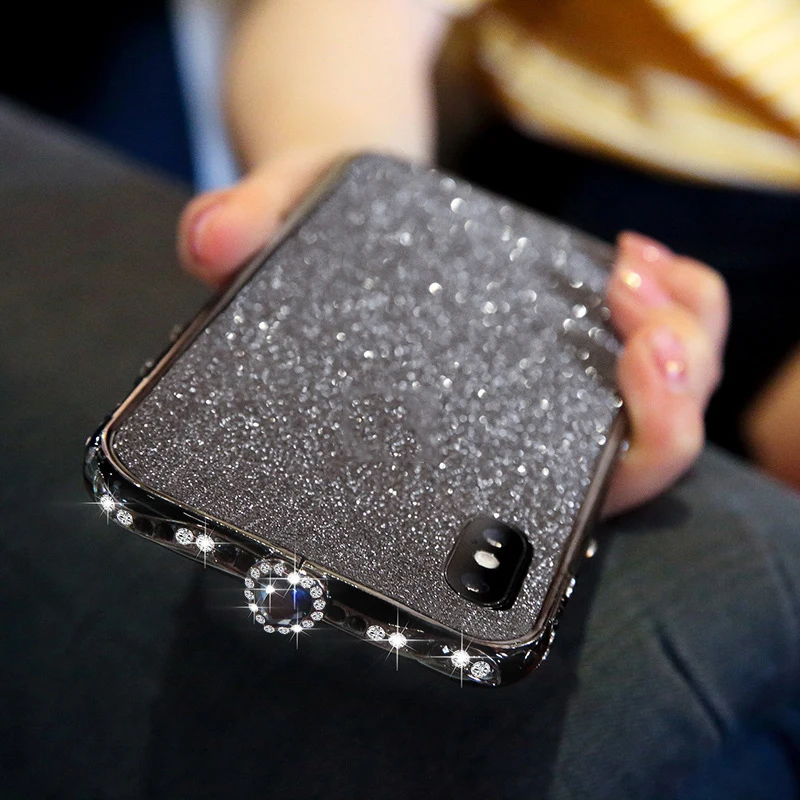 Разноцветный чехол с сердечками для iPhone XS X, роскошный алюминиевый бампер для iPhone 8, 7, 6 Plus, чехол с бриллиантами для iPhone XR, XS Max