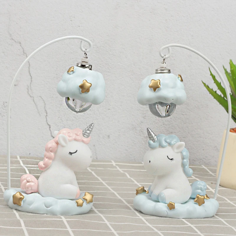 LED Night Light Desk Lights Switch Battery Novelty Lighting Unicorn Cartoon Unicornis Toy Doll for Kids Christmas Gift Lamp