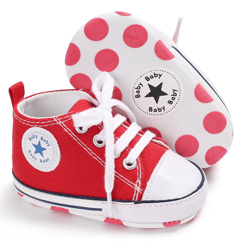 Branded Newborn Sneakers Baby girls Boys Lace-up Canvas Shoes Active All Star Zapatos Bebe Toddler Shoes Infantil Sapatos