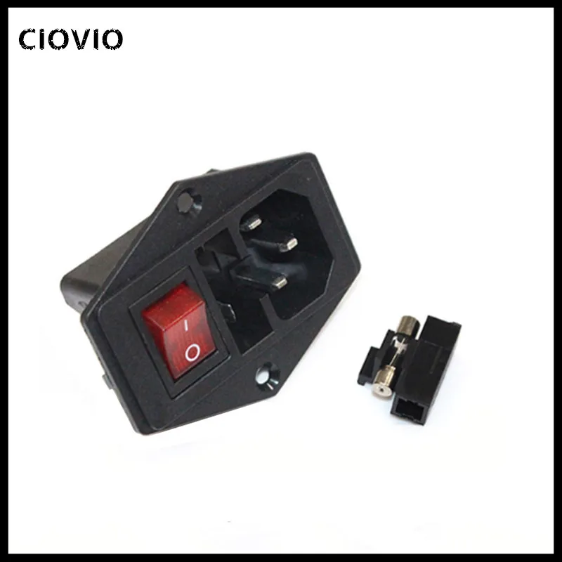 CIOVIO 10 шт. 10A 250В 3pin AC Розетка клавишный выключатель питания 25В кнопочный