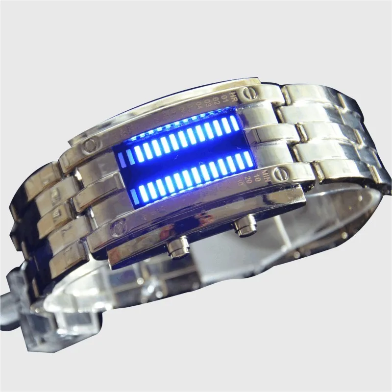 Steel strip cool fashion waterproof led popular male metal watches electronic watch trend