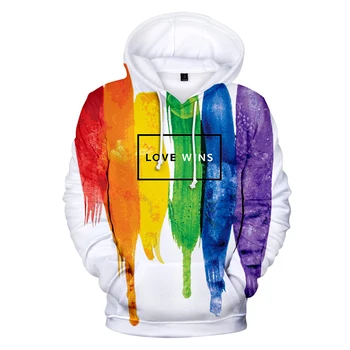 

New Arrival LGBT Rainbow Flag Hoodie Men/Women High Quality Harajuku Long Sleeve personality Sweatshirt Gay Tops