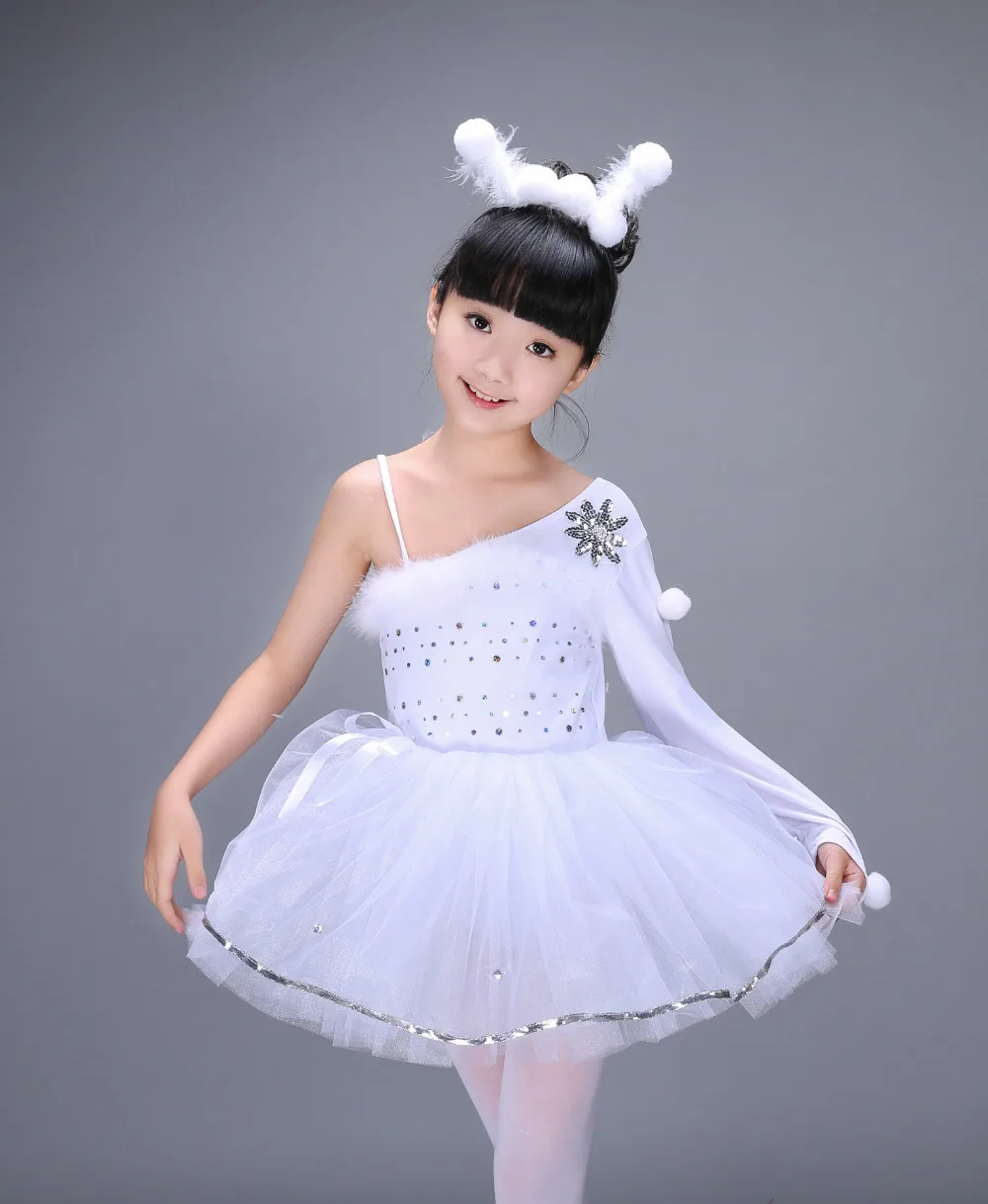 2017 new Children Swan Lake Ballet Costume Girl White Ballet Dress