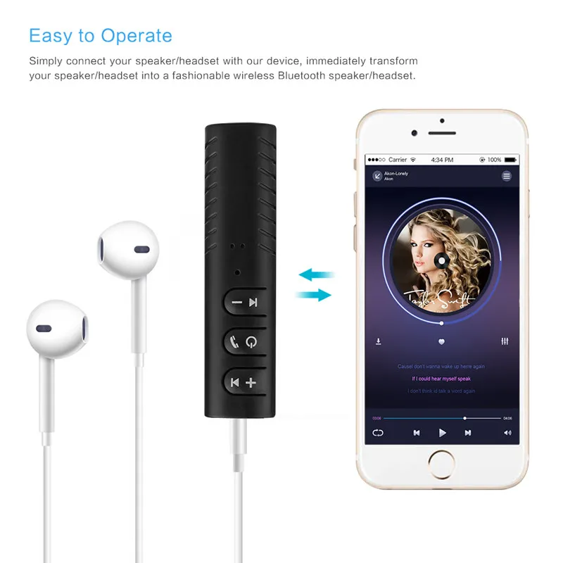 CRDC Bluetooth приемник клип AUX 3,5 мм беспроводной музыкальный автомобильный аудио Громкая связь вызов Авто адаптер для Xiaomi iPhone мобильный телефон