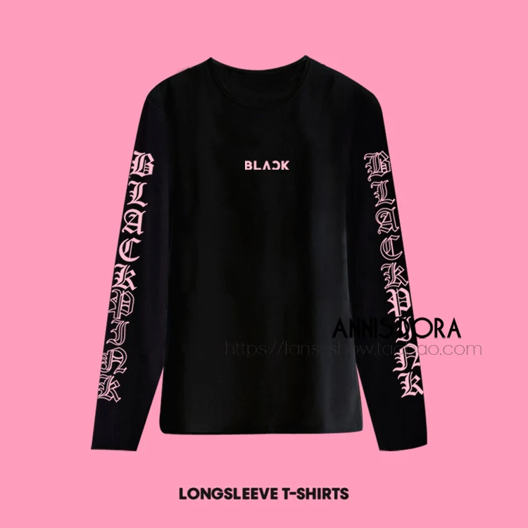 BLACKPINK в вашем регионе TOUR черная+ розовые длинные рукава футболка