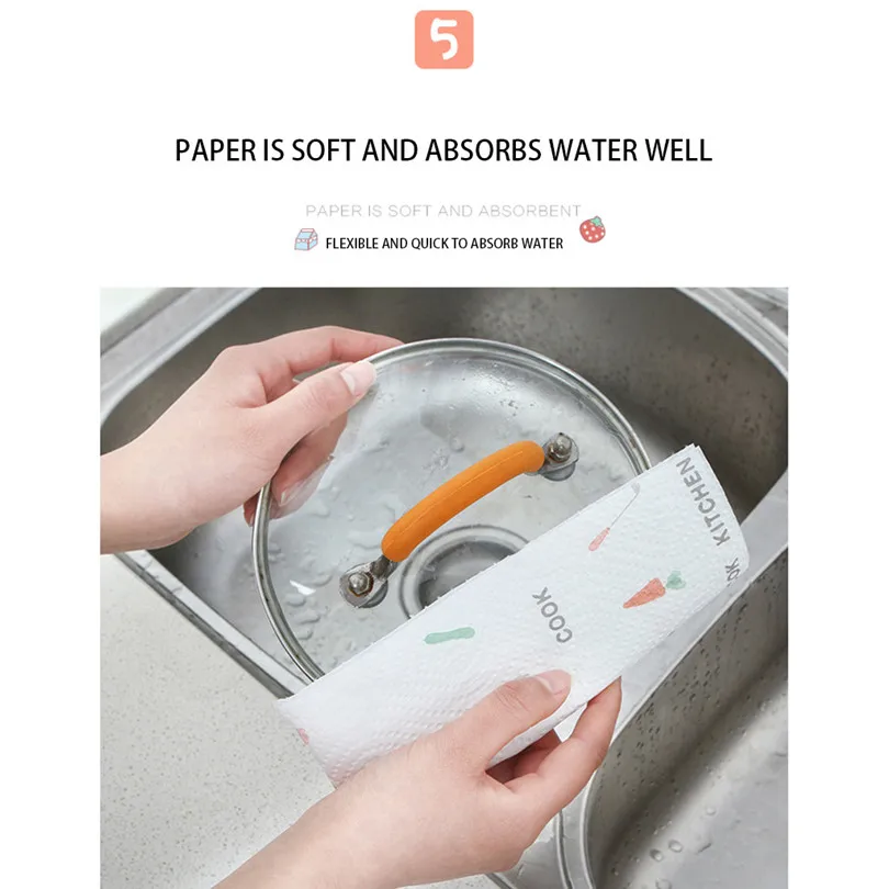 Kitchen Clean Paper Towel Cloth Durable Washable for Dish Glass Desk Paper Towels Household Cleaning Tools #4A03 (16)