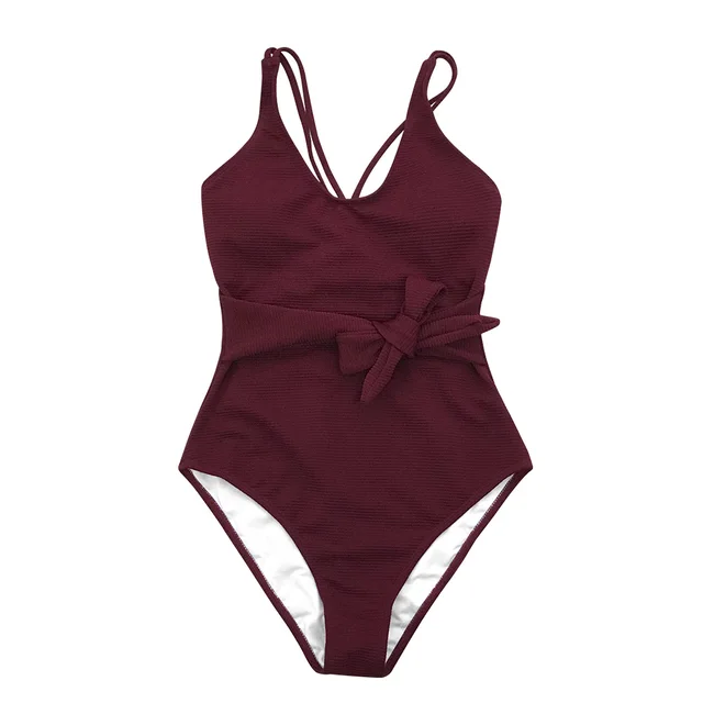 burgundy one piece swimsuit
