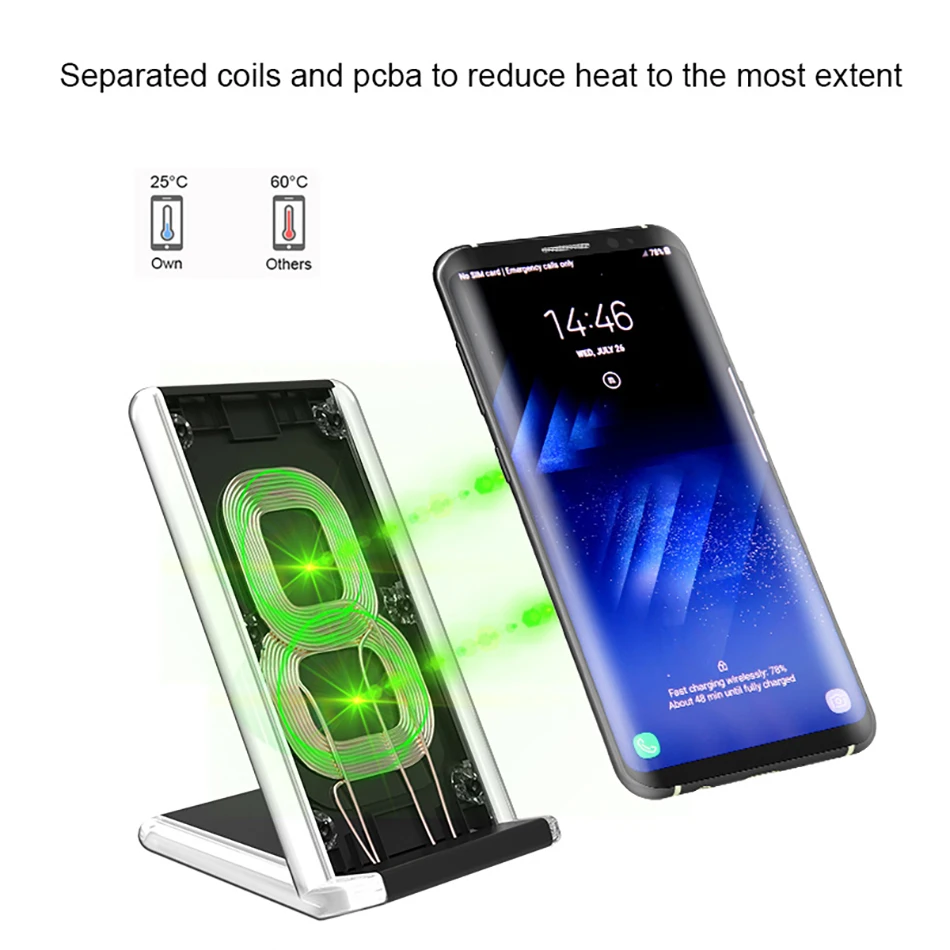 !ACCEZZ 7.5W Fast Qi Wireless Charging For iPhone X 8 Plus 10W For Samsung Galaxy Note 58 5W Wireless Charge For Google Nexus 4 (5)