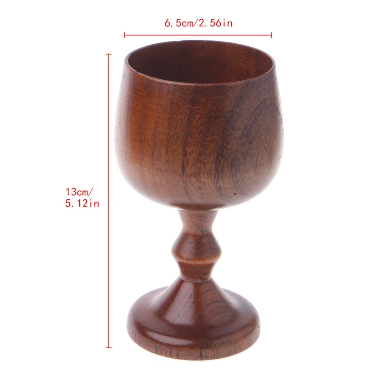 

Vintage Handmade Wooden Wine Goblet Drinking Cup Portable Beer Tea Coffee Mug Drinkware Mugs